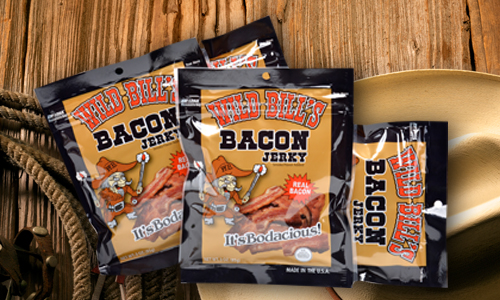 Thick slices of real 100% Hickory Smoked Bacon Jerky.  One bite, and you’ll be hooked.  Hey, it’s bacon, it’s jerky, so good you’ll want to keep the bag all to yourself!IT'S BODACIOUS-LY GOOD!